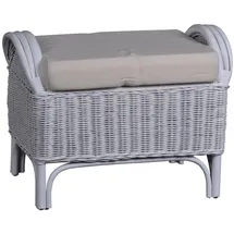 MiaMöbel Hocker Panama 100% Baumwolle 65 x 46 x 46 cm Weiß