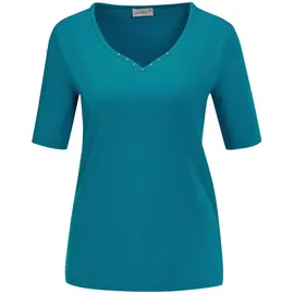 GOLDNER Halbarm Basic-Shirt Petrol 50