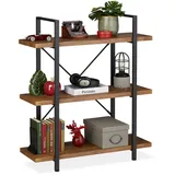 Relaxdays Bücherregal 90 x 33,5 x 102 cm Braun/Schwarz