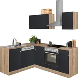 OPTIFIT Winkelküche »Roth«, Stellmaße 210x175 cm,wahlweise mit E-Geräten, Push-to-Open-Funktion grau