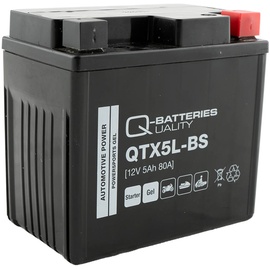 Quality Batteries Q-Batteries QTX5L-BS Gel Motorradbatterie 12V 4,5Ah 70A QTX5L-4 50412