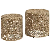 Wohnling WL6.671 Beistelltisch (2er Set) Gold 41 cm x 41 cm x 42 cm