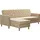 CosmoLiving by Cosmopolitan Ecksofa "Liberty, L-Form", beige (cremefarben), B:213cm H:82cm T:154cm, Veloursstoff 100% Polyester, COSMOLIVING BY COSMOPOLITAN, Sofas, Ecksofa, mit Schlafffunktion, Recamiere beidseitig montierbar, Sitzhöhe 43 cm