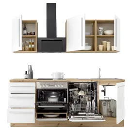 kochstation Küchenzeile KS-Florida 220 cm weiß