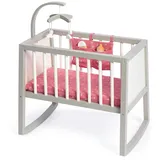 Musterkind Puppenwiege Viola, Grau, Weiß, Altrosa, Holz, Textil, Holzwerkstoff, 39x70x56 cm, EN 71, CE, Spielzeug, Puppen & Puppenzubehör, Puppen