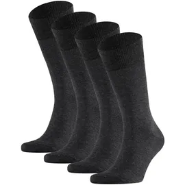 Falke Herren Socken, 4er Pack - Happy, Kurzsocken, Baumwolle Anthrazit 43-46