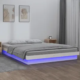 vidaXL Massivholzbett 180 x 200 cm Weiß