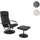 Mendler Relaxsessel N44 Kunstleder 80 x 100 x 80 cm Schwarz mit Hocker