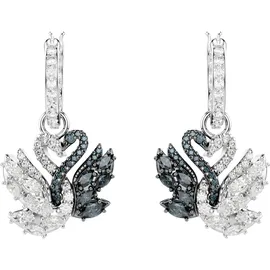 Swarovski Creolen Swan Drop schwarz Metallmix MPNR Zirkonia