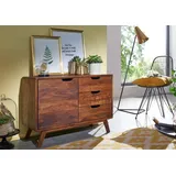 Massivmoebel24 Kommode Sheesham 90x40x65 walnuss lackiert MALMÖ 2 104
