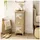 Hti-Living Kommode Melia schmal 3 Schubladen Palmen-Design  beige/weiß
