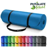 TRESKO Yogamatte Fitnessmatte Gymnastikmatte Pilates 185x60x1,0cm blau,