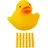Relaxdays Badeente 3,5cm 48er Set, Quietscheentchen für Badewanne, Badespaß und Deko, Mitgebsel Kindergeburtstag, gelb