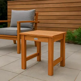 deluke Beistelltisch LOTTE eckig 51x39x43cm, Holz, Teak Kleiner Tisch Couchtisch für Wohnzimmer