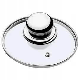 Kadax Glasdeckel mit Griff aus Stahl, Deckel für Topf, mit Dampfloch, 18 cm