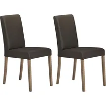 massivline&more 4-Fußstuhl »Sylt«, (Set), 2 St., Kunstleder, Gestell aus Massivholz, grau