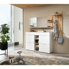 Innostyle Wandspiegel BARI Eiche Artisan Glas, Holzwerkstoff, rechteckig, 148x60x17 cm, Ablage, Spiegel Wandspiegel