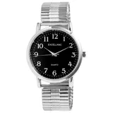 Excellanc Herrenuhr mit Edelstahlzugarmband - Silber/Schwarz