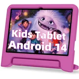 JIKOCXN Kinder Tablet 10 Zoll, Octa Core Android 14 Tablet für Kinder, 10GB RAM+64GB ROM, 1280x800 LCD Touchscreens, 6000mAh, WLAN 5, BT5.0, Dual Kamera, GPS (Rosa)