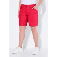 Ulla Popken Funktionshose Cargo-Bermuda Komfortbund 4-Pocket-Schnitt rot 50