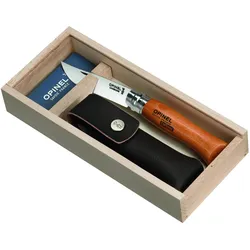 Opinel Taschenmesser Gr. 08 Carbon mit Etui - STK - Holz