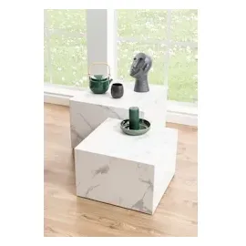 VCM Dice Couchtisch Marmor 2 Stück Dekor weiss.