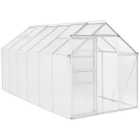 Estexo Gewächshaus Aluminium Grau Blankglas 0 mm 5,9 m2