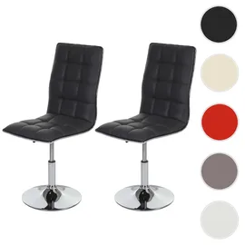 Mendler Esszimmerstuhl HWC-C41 Kunstleder grau 2er Set