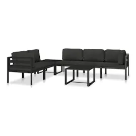 vidaXL Modular-Sofa-Mittelteil mit Kissen Aluminium Anthrazit