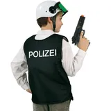 Kinderkostüm Weste Polizei schwarz, Polizei-Weste, Polizist, Police, Agent, 1-TLG. Weste (116)