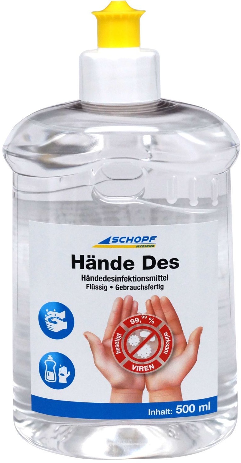 Schopf Hände Des flüssiges Händedesinfektionsmittel 500 ml