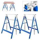 Izrielar 2x Gerüstbock Klappbock Gerüst Unterstellbock 7-fach höhenverstellbar 81-130 cm Arbeit Gestelle Arbeitsbock Stützbock