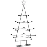 vidaXL Metall-Weihnachtsbaum für Dekorationen Schwarz 140 cm