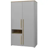 Höffner Kleiderschrank ¦ grau ¦ Maße (cm): B: 108,3 H: 194,2 T: 58.7