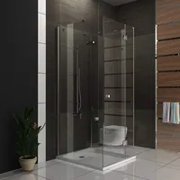 Alpenberger Duschkabine U Form | Duschkabine 3 Seitig Duschabtrennung mit Antikalk | Komplettdusche aus ESG Sicherheitsglas | Glasdusche mit Pendel...
