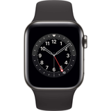 Apple Watch Series 6 GPS + Cellular 40 mm Edelstahlgehäuse graphit, Sportarmband schwarz