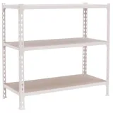 Proregal Schwerlastregal Small Muli HxBxT 100 x 110 x 40 cm 3 Fachböden Fachlast 200 kg Weiß