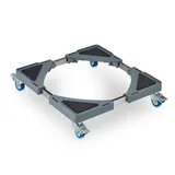 Relaxdays Pflanzenroller, ausziehbarer Blumenroller, BxT: 44x44–70x70 cm, für Blumentopfe, innen & außen, grau/Silber