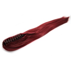 Fashiongirl Pferdeschwanz Haar Extensions m/ Spange #33 Rot - Glatt Braun 
