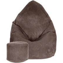 DreamRoots Sitzsack, Braun, Dunkelbraun, Textil, 70x105x70 cm, Oeko-Tex® Standard 100, Wohnzimmer, Hocker, Sitzsäcke, XXL Sitzsäcke