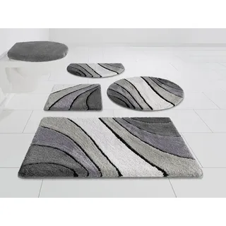 MY HOME Badematte »Josie«, Badvorleger, Badezimmer Teppich«, rutschhemmend beschichtet, Hoch-Tief-Effekt, Badteppich, Badematten, auch als 3-tlg. Set erhältlich