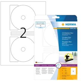 Herma CD/DVD-Etiketten 8624 Weiß Ø 116 mm 10 Blatt 20 St.