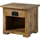MASSIVMOEBEL24.DE Nachttisch Mango 50x40x45 natur lackiert Railway #187