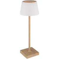 GLOBO Tischleuchte Tischlampe Holzoptik LED Touchdimmer Akku dimmbar Nachttischleuchte