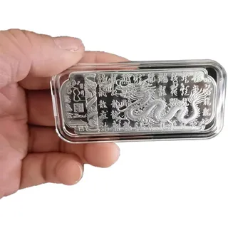 KUAIYIJU Einzigartige 2024 Versilberte Münze Symbolische Und Schöne Silbermünze Die Für Sammler Mit Dynamischem Drachen Repräsentativ Ist