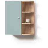 livinity® Badschrank, Grün, Braun, 5 Fächer, Rechteckig, 47.2x59.2x20.8 cm, Badezimmer, Badezimmerschränke, Hängeschränke
