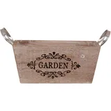 tegawo Holzkiste Home mit Metallgriffen 22,5 cm x 13 cm x 10 cm Braun