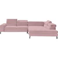 GALLERY M branded by Musterring Ecksofa »Felicia Due L-Form«, Wahlweise mit Sitzvorzug, inkl. Kopfteilverstellung, Sitzhöhe 40 cm rosa