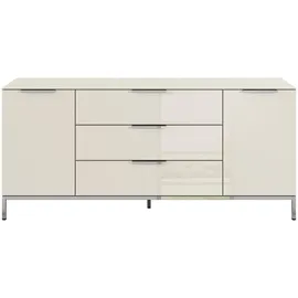 Rauch Kombikommode RAUCH "Kommode Türkommode Sideboard Kombikommode FLIPP mit Glasfront", beige (beige, glas beige (champagner)), B:160cm H:71cm T:42cm, Holzwerkstoff, Sideboards, Kombikommode, 2-türig, 3 Schubladen, Soft-Close-Funktion, Oberboden und Front