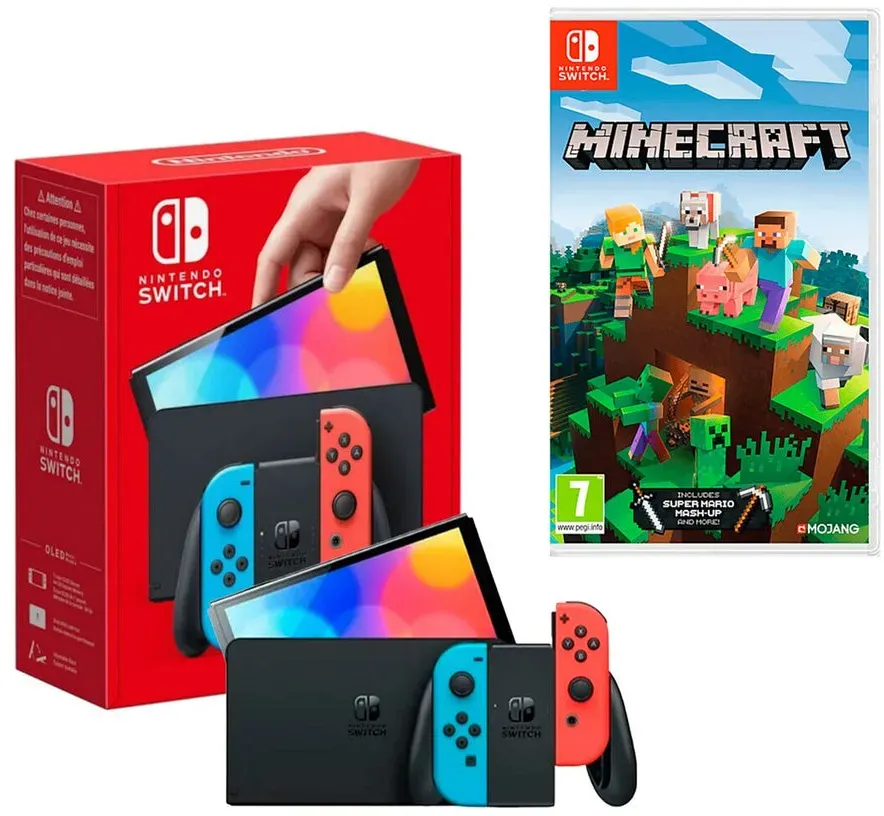 Nintendo Switch OLED inkl. Minecraft – Dein Gaming-Abenteuer in brillanten Farben